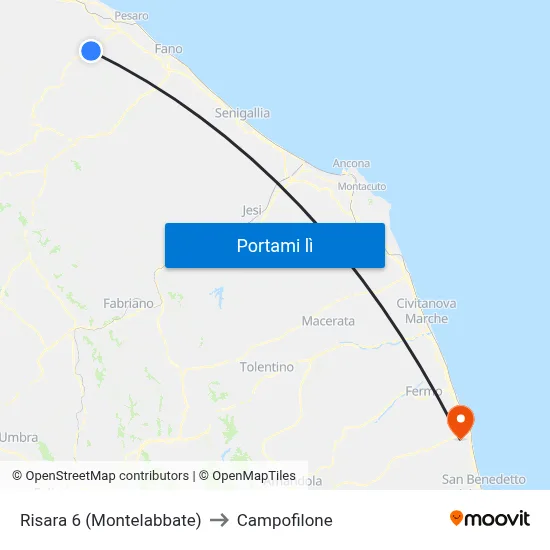 Risara  6  (Montelabbate) to Campofilone map