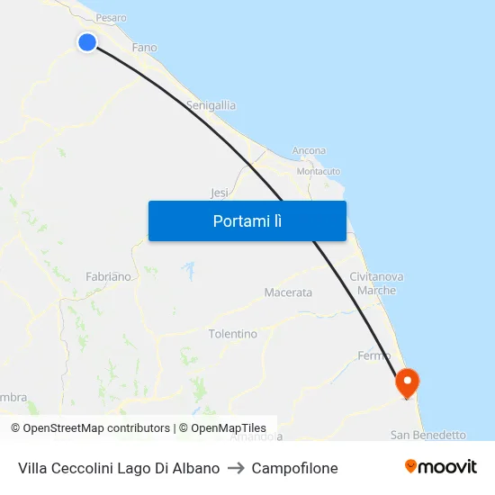 Villa Ceccolini Lago Di Albano to Campofilone map