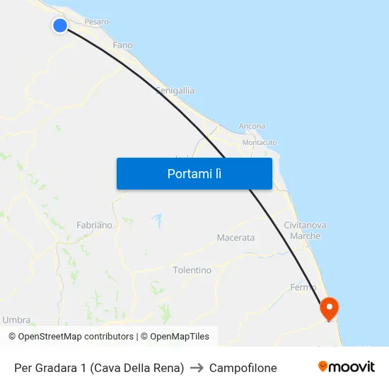 Per Gradara 1 (Cava Della Rena) to Campofilone map
