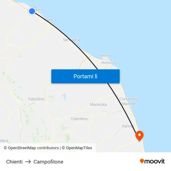 Chienti to Campofilone map