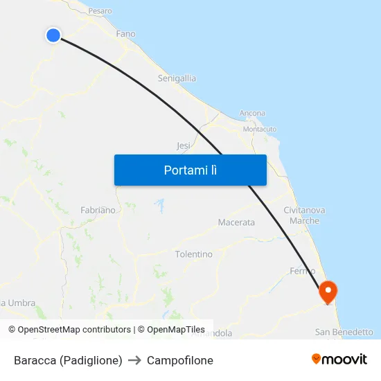 Baracca (Padiglione) to Campofilone map