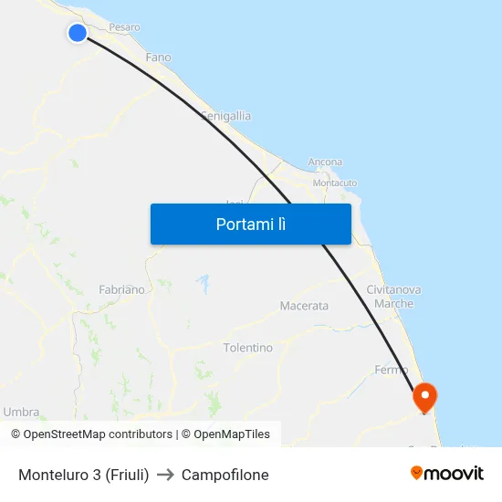 Monteluro 3 (Friuli) to Campofilone map