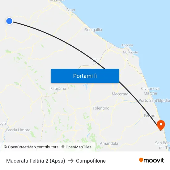 Macerata Feltria 2 (Apsa) to Campofilone map