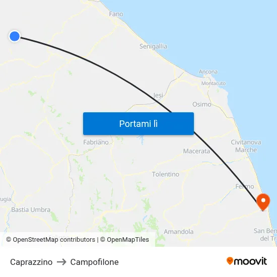 Caprazzino to Campofilone map