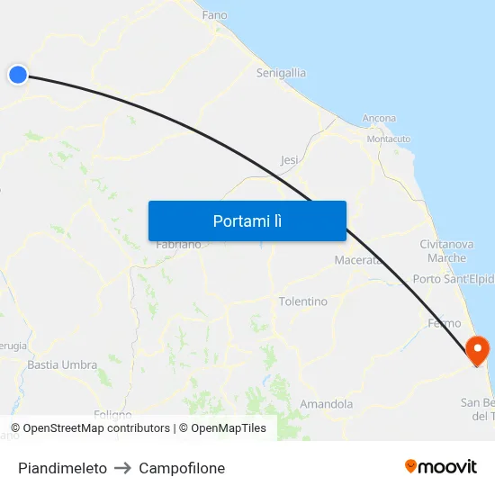 Piandimeleto to Campofilone map