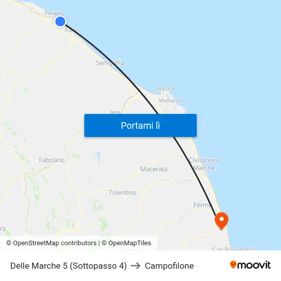 Delle Marche 5 (Sottopasso 4) to Campofilone map