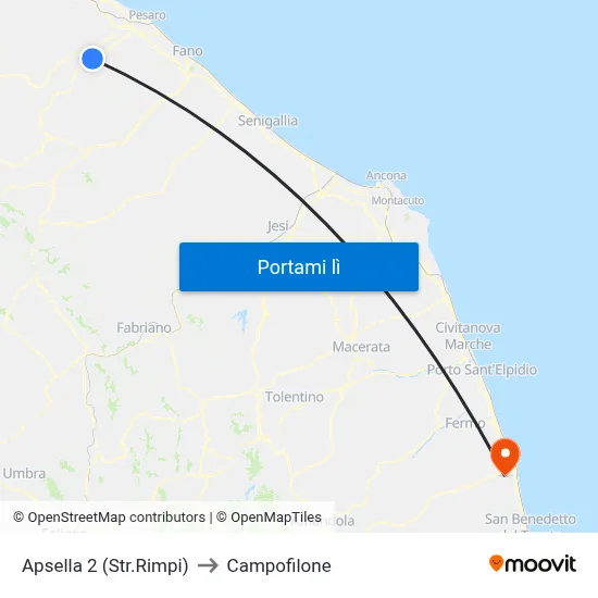 Apsella 2 (Str.Rimpi) to Campofilone map