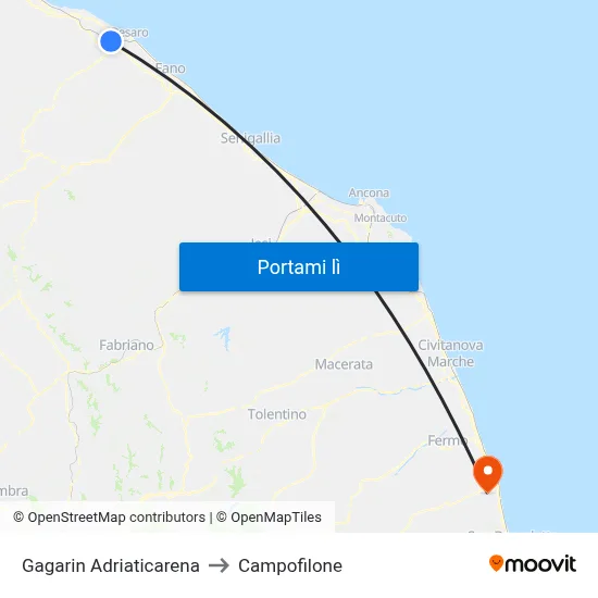 Gagarin Adriaticarena to Campofilone map