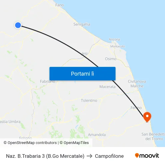 Naz. B.Trabaria 3 (B.Go Mercatale) to Campofilone map