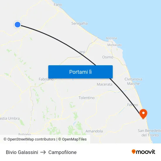 Bivio Galassini to Campofilone map