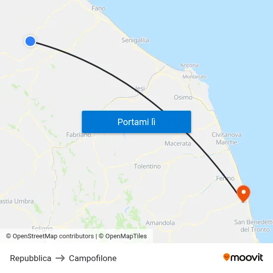 Repubblica to Campofilone map