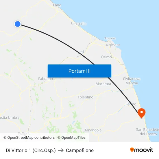 Di Vittorio 1 (Circ.Osp.) to Campofilone map