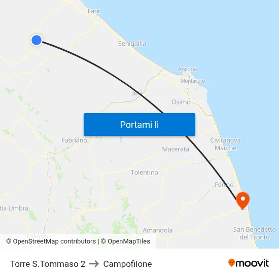 Torre S.Tommaso 2 to Campofilone map