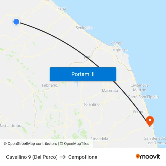 Cavallino 9 (Del Parco) to Campofilone map