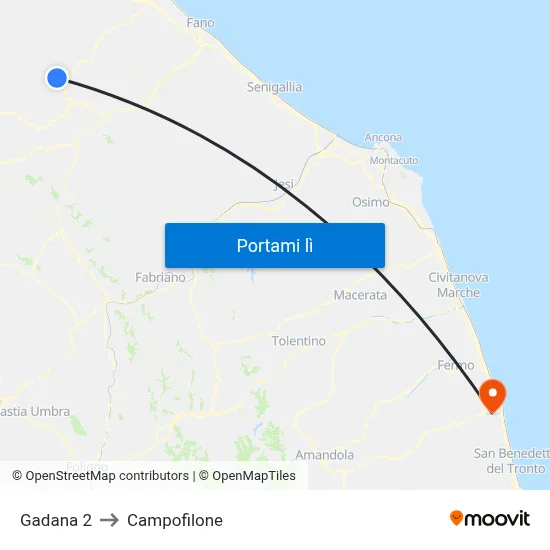 Gadana 2 to Campofilone map