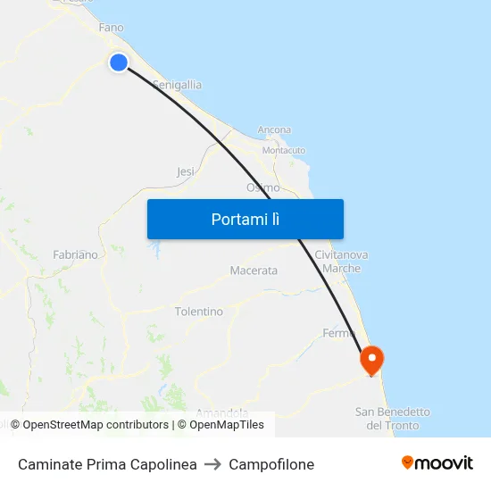 Caminate Prima Capolinea to Campofilone map