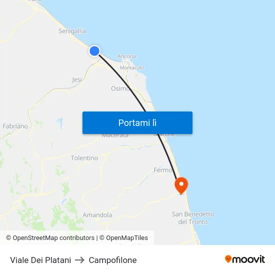 Viale Dei Platani to Campofilone map