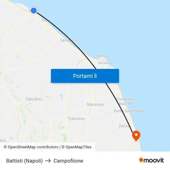 Battisti (Napoli) to Campofilone map