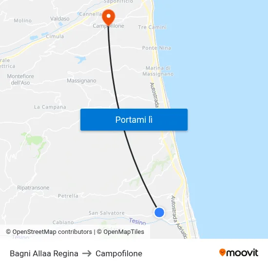 Bagni Allaa Regina to Campofilone map