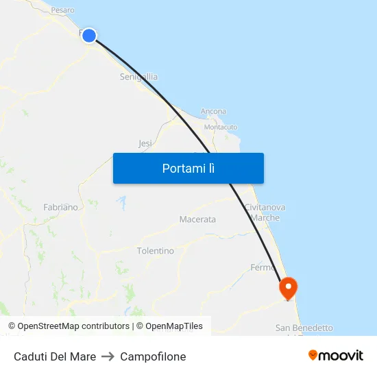 Caduti Del Mare to Campofilone map