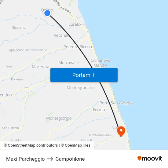 Maxi Parcheggio to Campofilone map