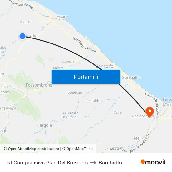 Ist.Comprensivo Pian Del Bruscolo to Borghetto map