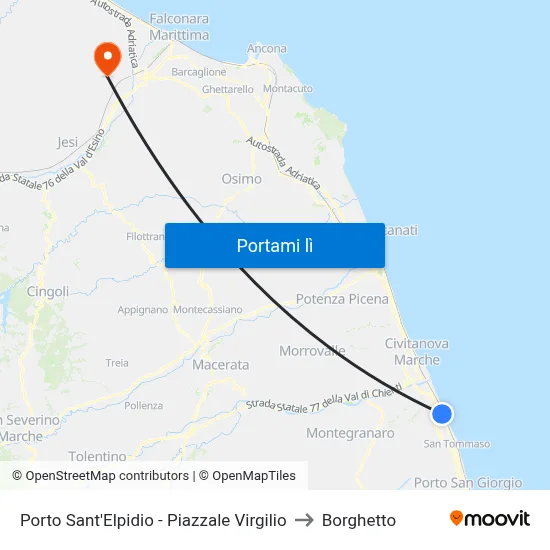 Porto Sant'Elpidio - Piazzale Virgilio to Borghetto map