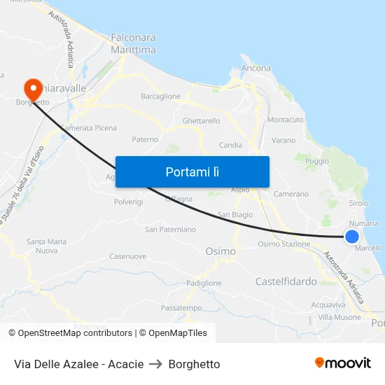 Via Delle Azalee - Acacie to Borghetto map