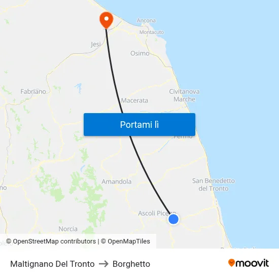 Maltignano Del Tronto to Borghetto map