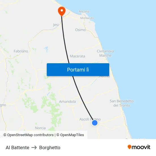 Al Battente to Borghetto map