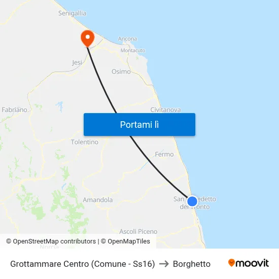 Grottammare Centro (Comune - Ss16) to Borghetto map