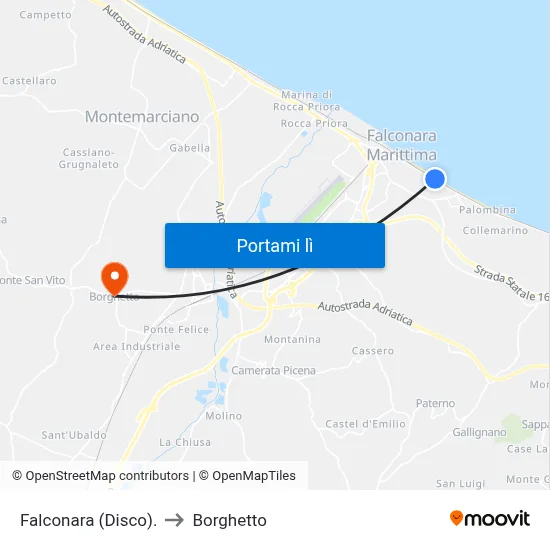 Falconara (Disco). to Borghetto map