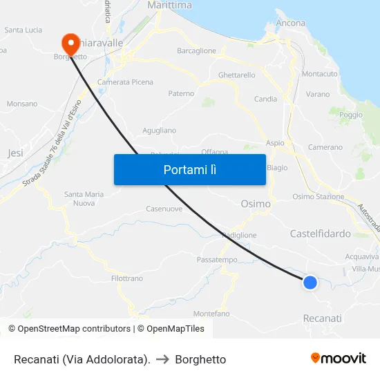 Recanati (Via Addolorata). to Borghetto map