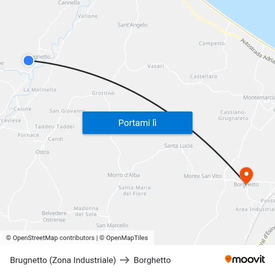 Brugnetto  (Zona Industriale) to Borghetto map