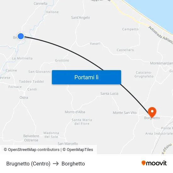 Brugnetto  (Centro) to Borghetto map