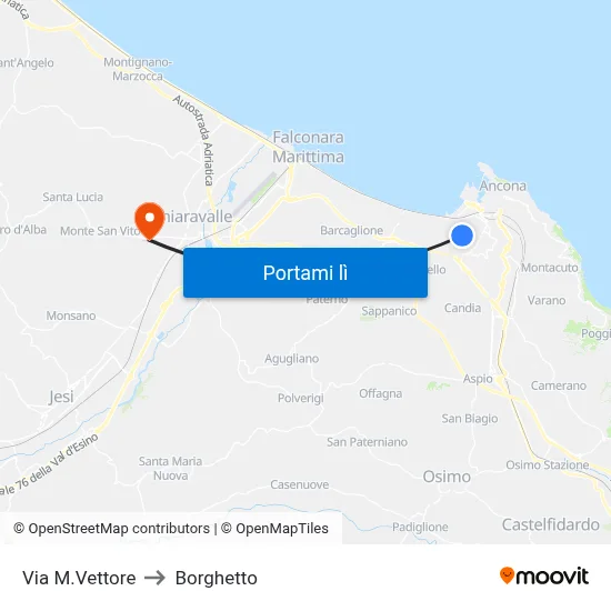 Via M.Vettore to Borghetto map