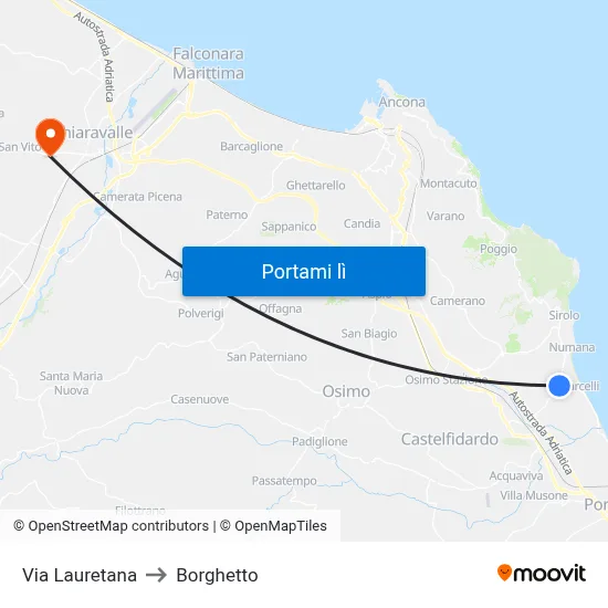 Via Lauretana to Borghetto map