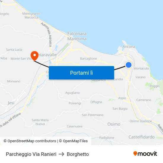 Parcheggio Via Ranieri to Borghetto map