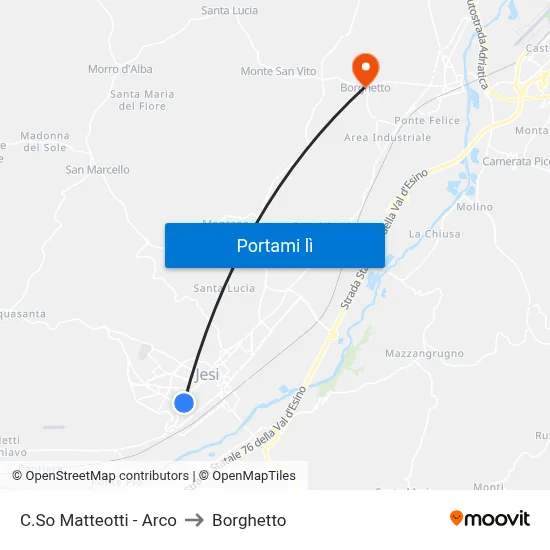 C.So Matteotti - Arco to Borghetto map