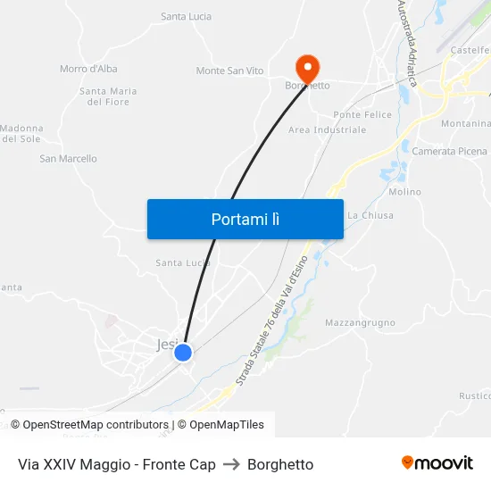 Via XXIV Maggio - Fronte Cap to Borghetto map