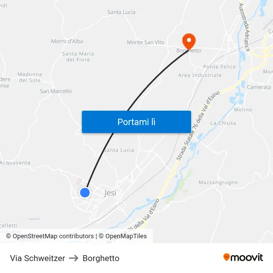 Via Schweitzer to Borghetto map
