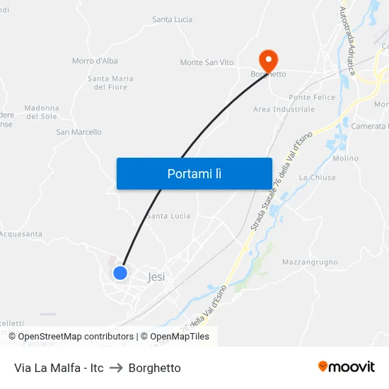 Via La Malfa - Itc to Borghetto map