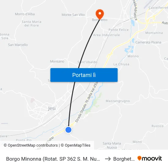 Borgo Minonna (Rotat. SP 362 S. M. Nuova) to Borghetto map