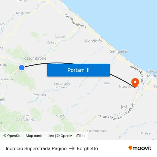 Incrocio Superstrada Pagino to Borghetto map