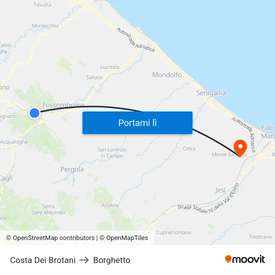 Costa Dei Brotani to Borghetto map