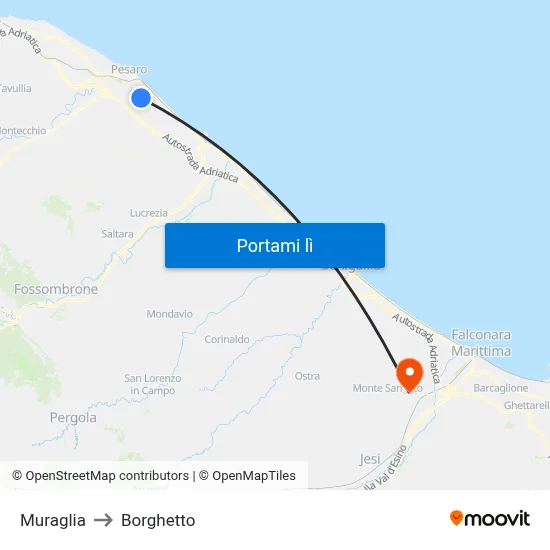 Muraglia to Borghetto map