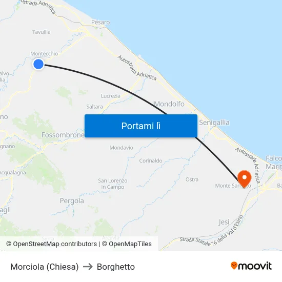 Morciola (Chiesa) to Borghetto map