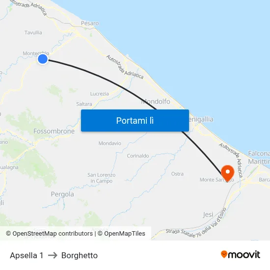 Apsella 1 to Borghetto map