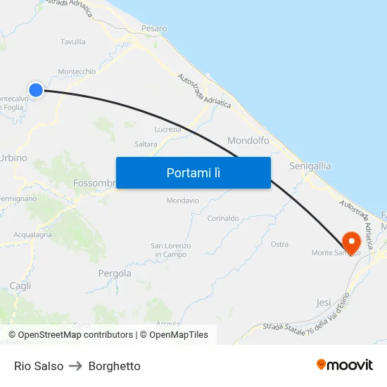 Rio Salso to Borghetto map