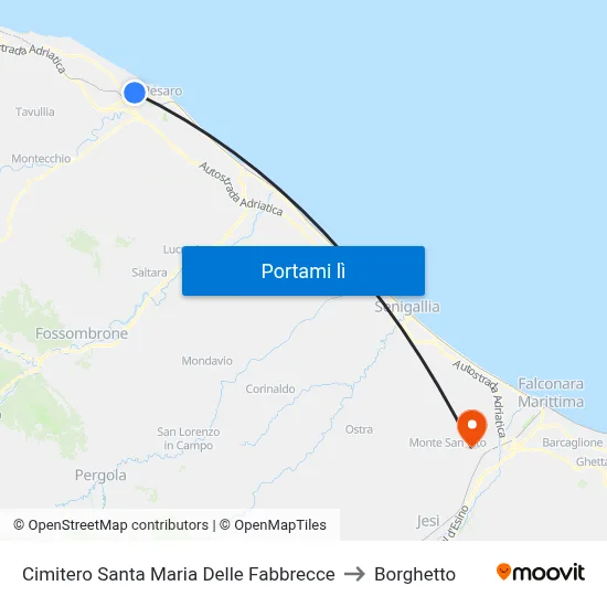 Cimitero Santa Maria Delle Fabbrecce to Borghetto map